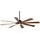 70" Possini Defender Matte Black Koa Damp LED Ceiling Fan with Remote