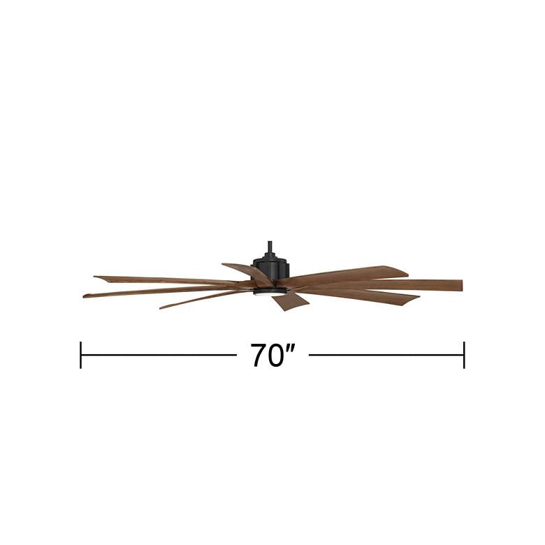 Image 7 70" Possini Defender Matte Black Koa Damp LED Ceiling Fan with Remote more views