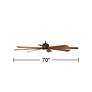 7_70" Possini Defender Matte Black Koa Damp LED Ceiling Fan with Remote more views