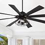 1_70" Possini Defender Matte Black LED Ceiling Fan with Remote