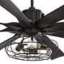 3_70" Possini Defender Matte Black LED Ceiling Fan with Remote more views