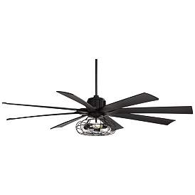 Image5 of 70" Possini Defender Matte Black LED Ceiling Fan with Remote more views