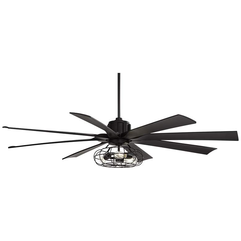 Image 5 70" Possini Defender Matte Black LED Ceiling Fan with Remote more views