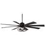 5_70" Possini Defender Matte Black LED Ceiling Fan with Remote more views
