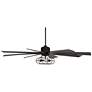6_70" Possini Defender Matte Black LED Ceiling Fan with Remote more views