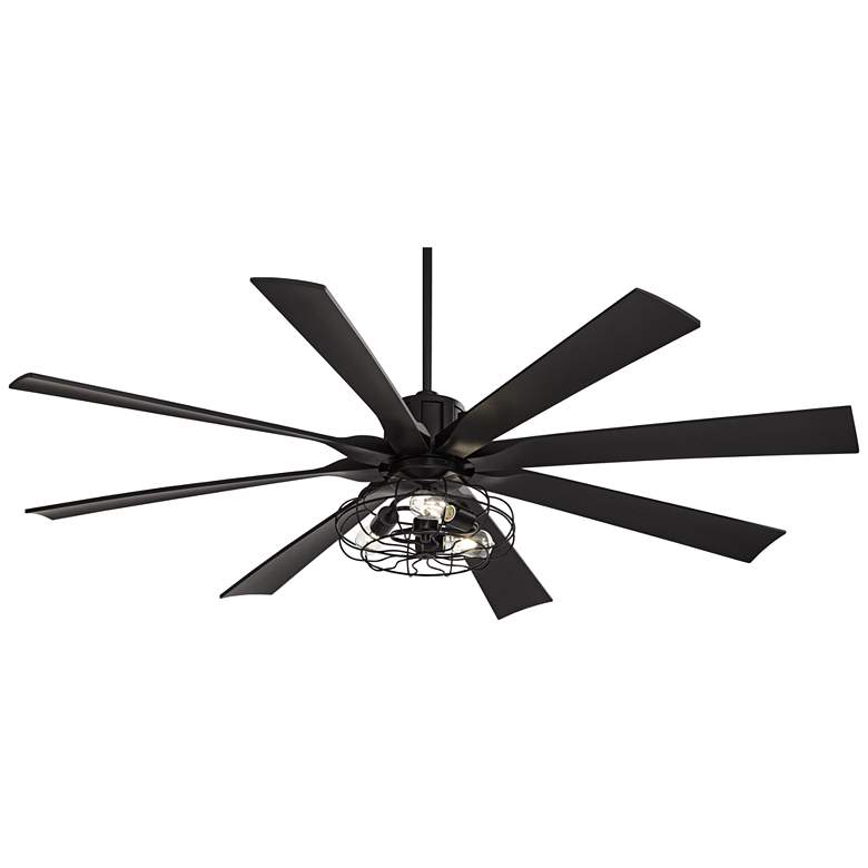 Image 7 70" Possini Defender Matte Black LED Ceiling Fan with Remote more views