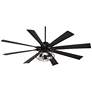 70" Possini Defender Matte Black LED Ceiling Fan with Remote
