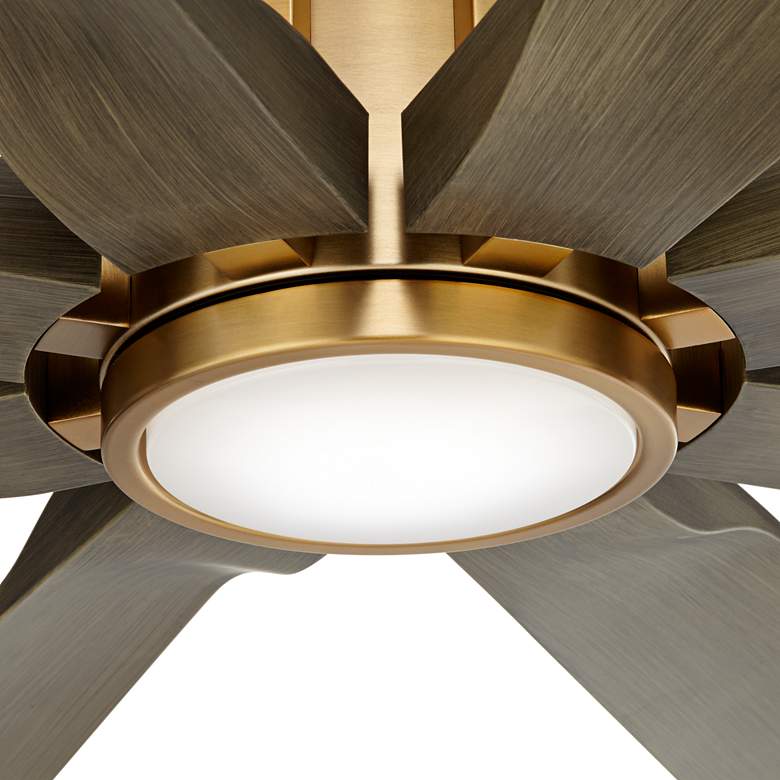 Image 3 70" Possini Defender Soft Brass Damp Rated LED Ceiling Fan with Remote more views
