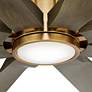 70" Possini Defender Soft Brass Damp Rated LED Ceiling Fan with Remote