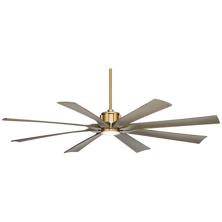 Image 6 70 inch Possini Defender Soft Brass Damp Rated LED Ceiling Fan with Remote more views