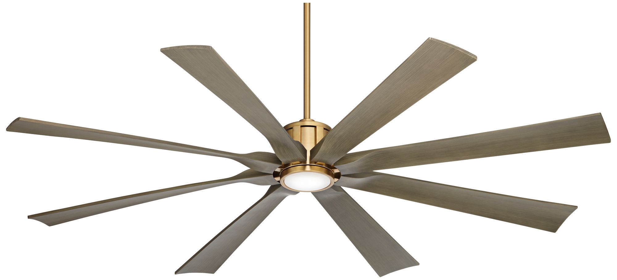 70" Possini Defender Soft Brass Damp Rated LED Ceiling Fan with Remote