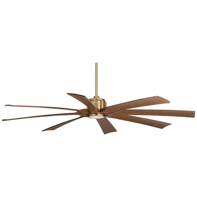 Image 6 70" Possini Defender Soft Brass Koa Damp LED Ceiling Fan with Remote more views