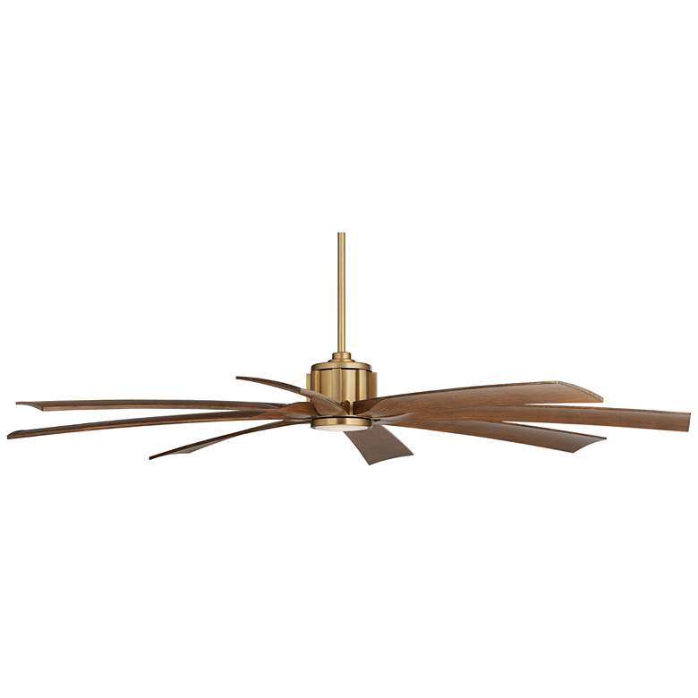 Image 7 70" Possini Defender Soft Brass Koa Damp LED Ceiling Fan with Remote more views