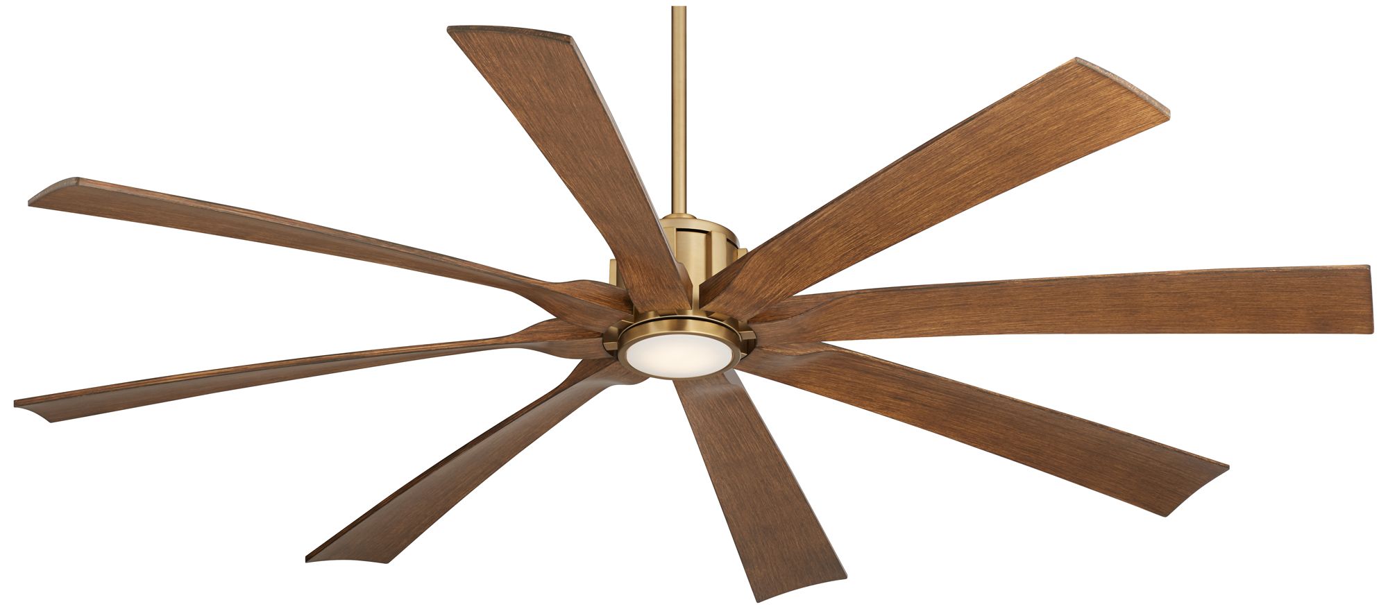 70" Possini Defender Soft Brass Koa Damp LED Ceiling Fan with Remote
