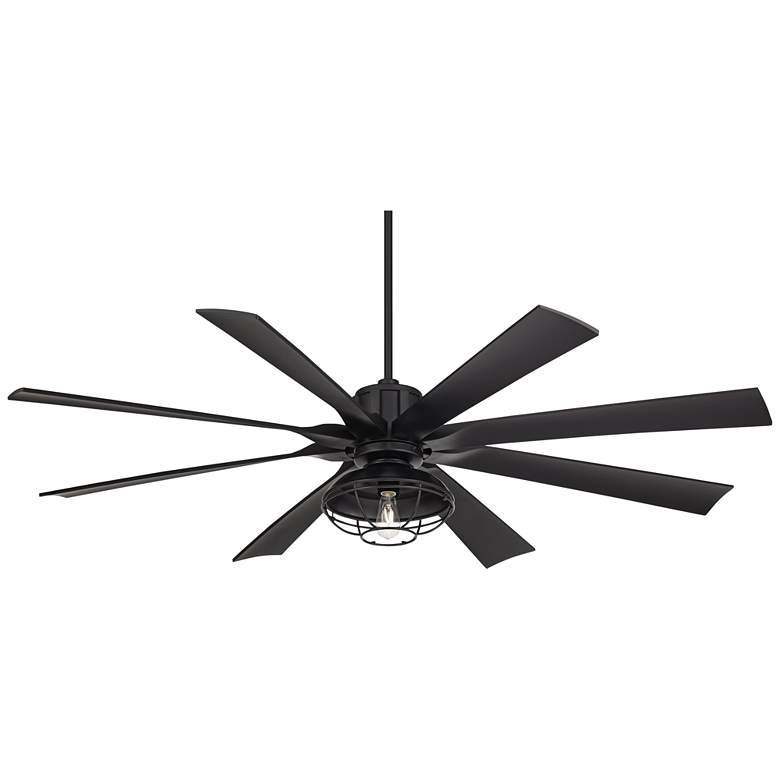 Image 2 70" Possini Euro Defender Black LED Large Ceiling Fan with Remote