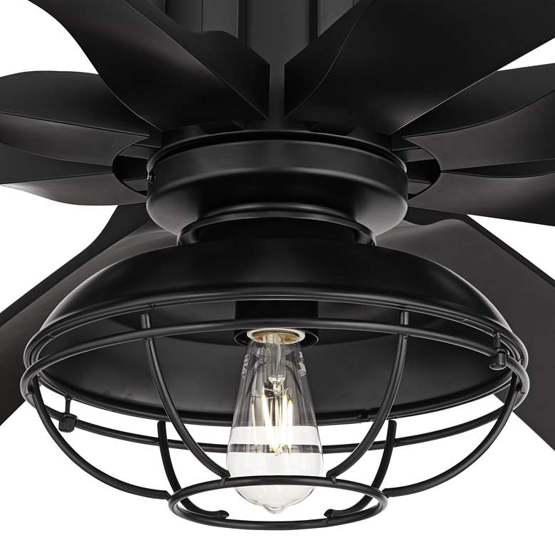 Image 3 70 inch Possini Euro Defender Black LED Large Ceiling Fan with Remote more views