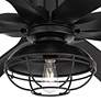 70" Possini Euro Defender Black LED Large Ceiling Fan with Remote