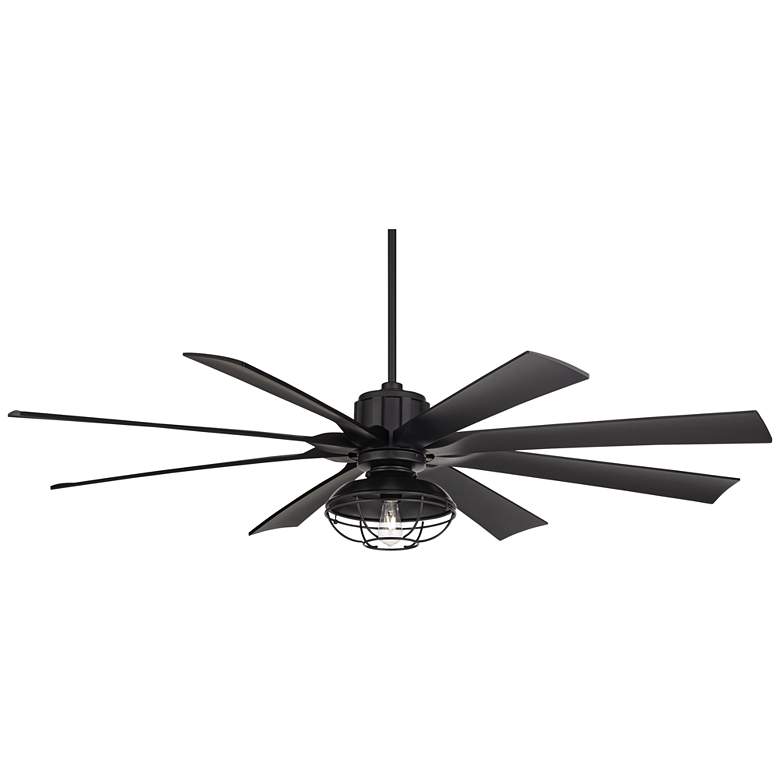 Image 6 70 inch Possini Euro Defender Black LED Large Ceiling Fan with Remote more views