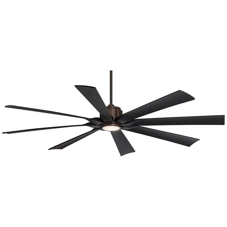 Image 1 70" Possini Euro Defender Bronze Black LED Ceiling Fan with Remote