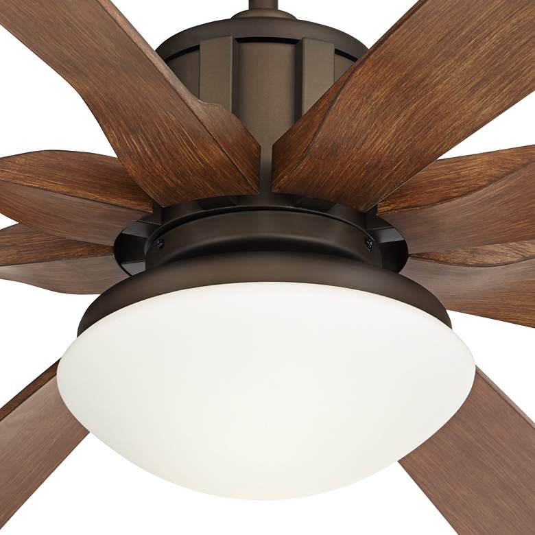 Image 3 70" Possini Euro Defender Bronze Koa LED Ceiling Fan with Remote more views