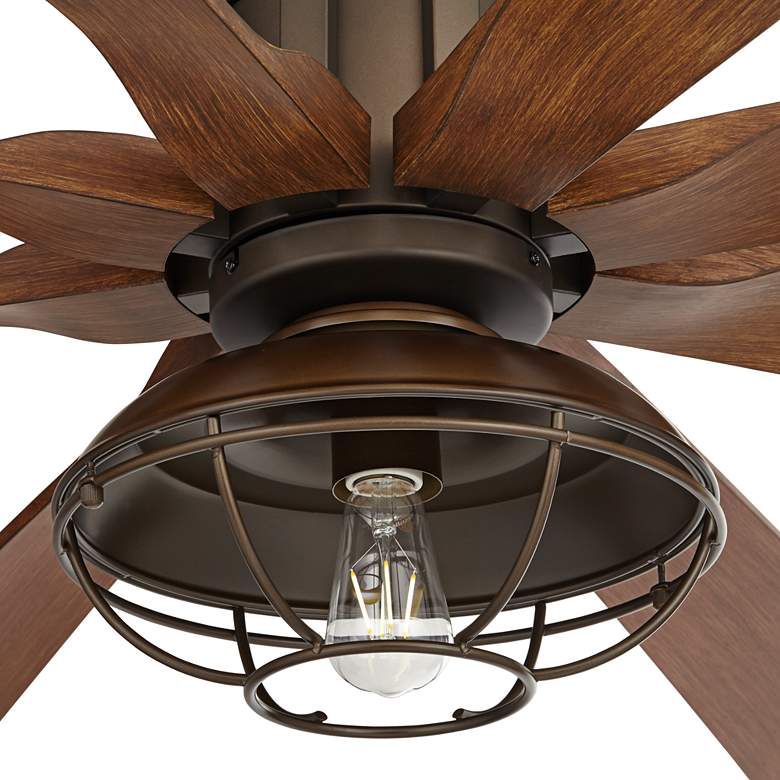 Image 3 70" Possini Euro Defender Bronze Koa LED Ceiling Fan with Remote more views