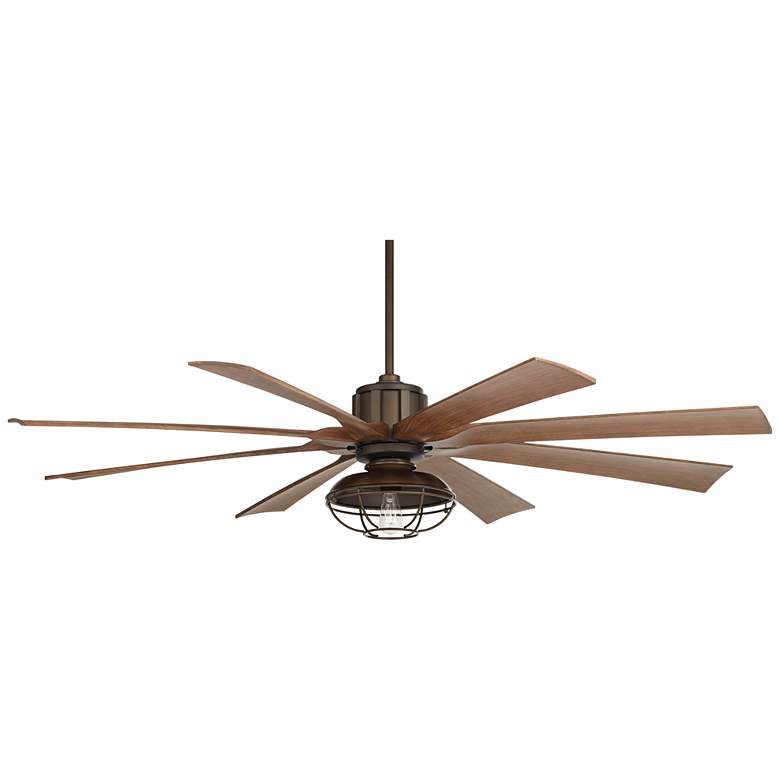 Image 6 70" Possini Euro Defender Bronze Koa LED Ceiling Fan with Remote more views
