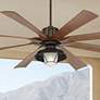 70" Possini Euro Defender Bronze Koa LED Ceiling Fan with Remote