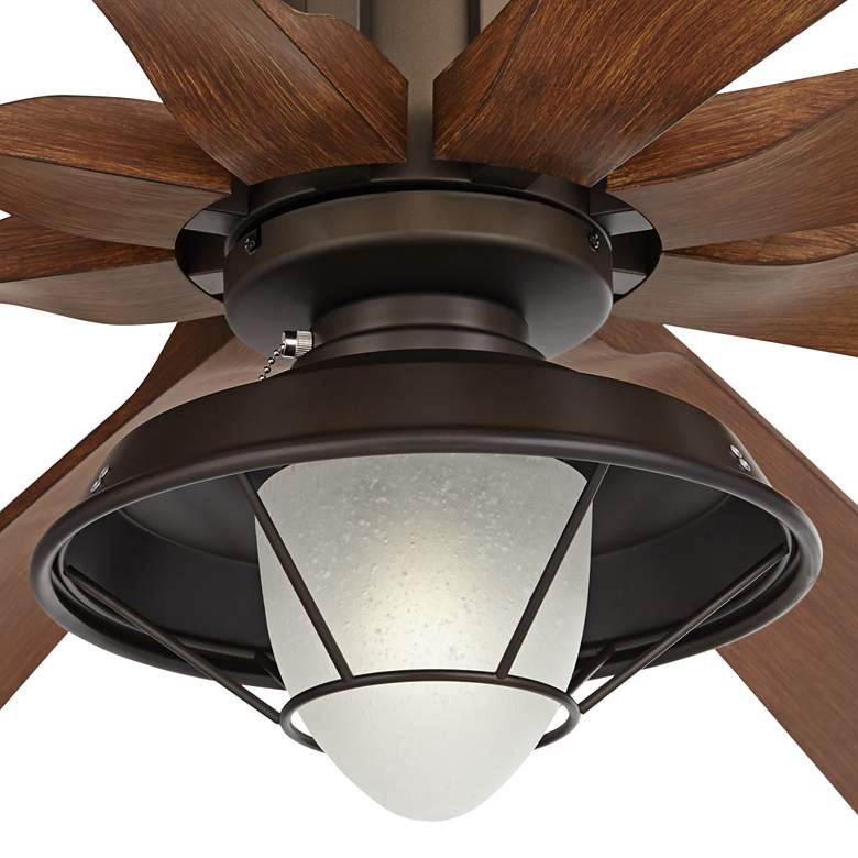 Image 3 70" Possini Euro Defender Bronze Koa LED Ceiling Fan with Remote more views