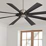 70" Possini Euro Defender Brushed Nickel Damp Ceiling Fan with Remote