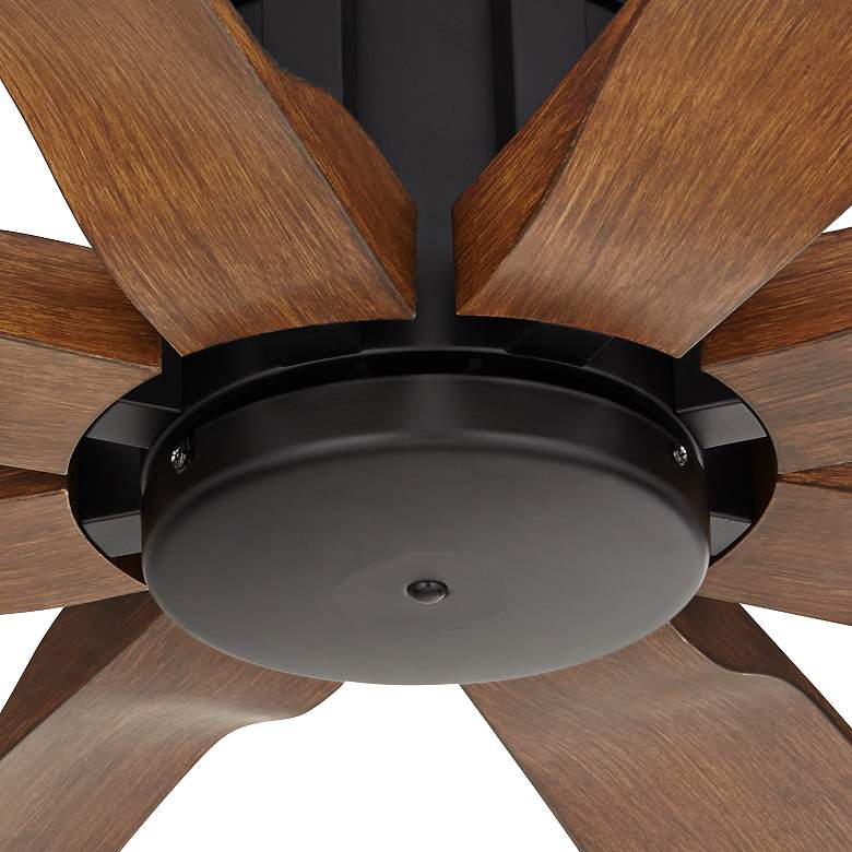 Image 3 70 inch Possini Euro Defender Matte Black Koa Damp Ceiling Fan with Remote more views