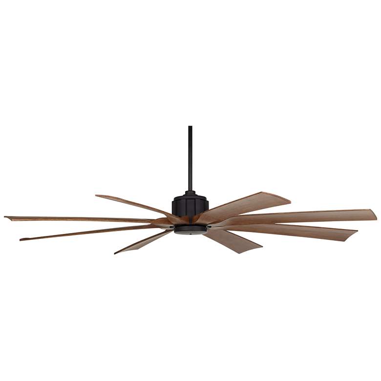 Image 5 70" Possini Euro Defender Matte Black Koa Damp Ceiling Fan with Remote more views