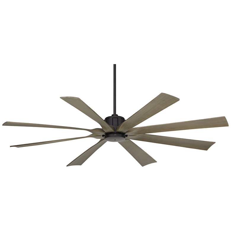 Image 2 70" Possini Euro Defender Matte Black Oak Large Remote Ceiling Fan