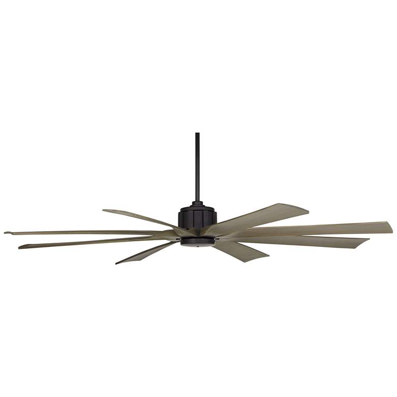 Image 5 70 inch Possini Euro Defender Matte Black Oak Large Remote Ceiling Fan more views