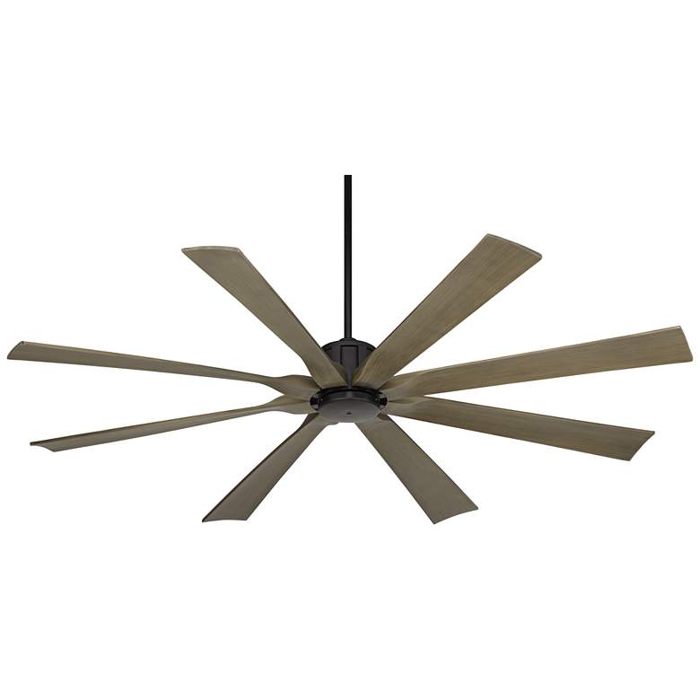 Image 6 70 inch Possini Euro Defender Matte Black Oak Large Remote Ceiling Fan more views