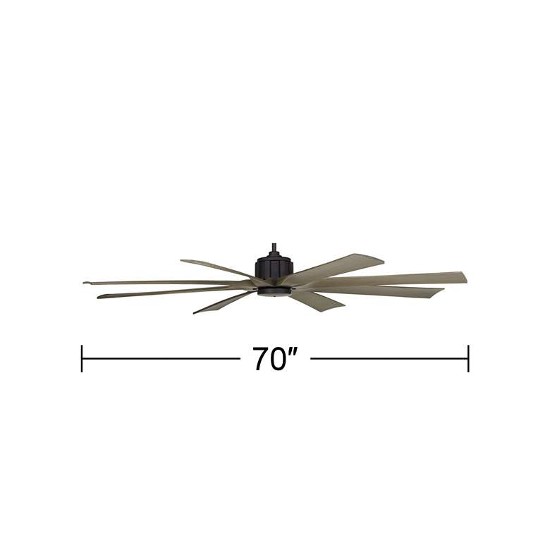 Image 7 70" Possini Euro Defender Matte Black Oak Large Remote Ceiling Fan more views