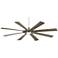 70" Possini Euro Defender Nickel and Oak Damp LED Fan with Remote