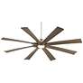 7_70" Possini Euro Defender Nickel and Oak Damp LED Fan with Remote more views