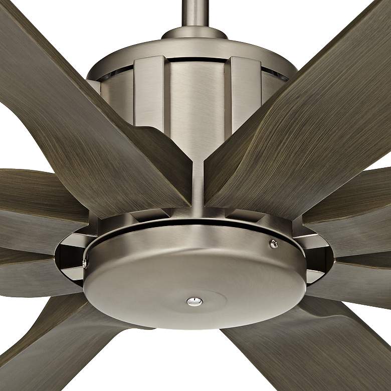 Image 3 70 inch Possini Euro Defender Nickel and Oak Large Ceiling Fan with Remote more views
