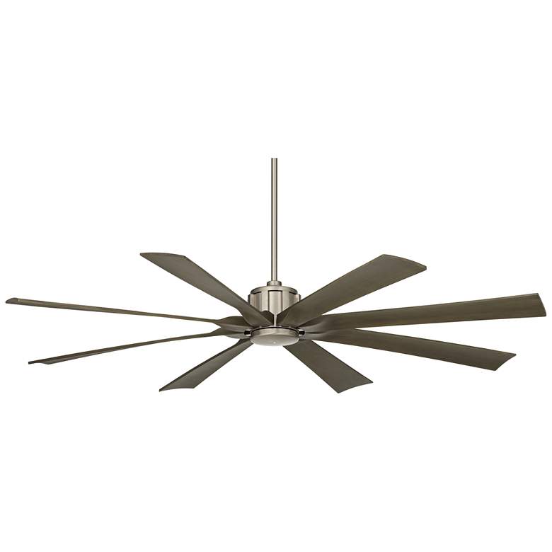 Image 7 70 inch Possini Euro Defender Nickel and Oak Large Ceiling Fan with Remote more views