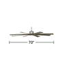 70" Possini Euro Defender Nickel and Oak Large Ceiling Fan with Remote