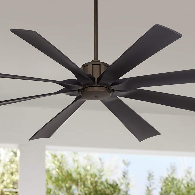 Image 1 70 inch Possini Euro Defender Oil-Rubbed Bronze Damp Ceiling Fan