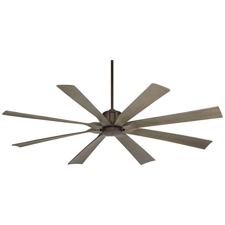 Image 2 70" Possini Euro Defender Oil-Rubbed Bronze Oak Damp Ceiling Fan