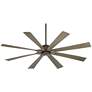 70" Possini Euro Defender Oil-Rubbed Bronze  Oak Damp Ceiling Fan