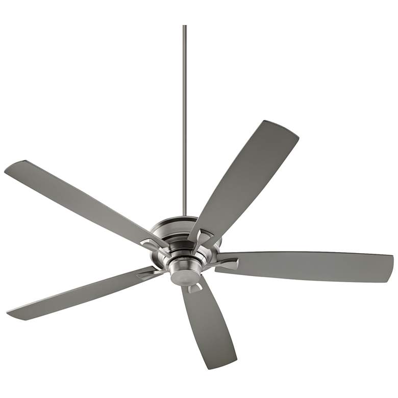 Image 2 70" Quorum Alton Satin Nickel Large Ceiling Fan with Wall Control