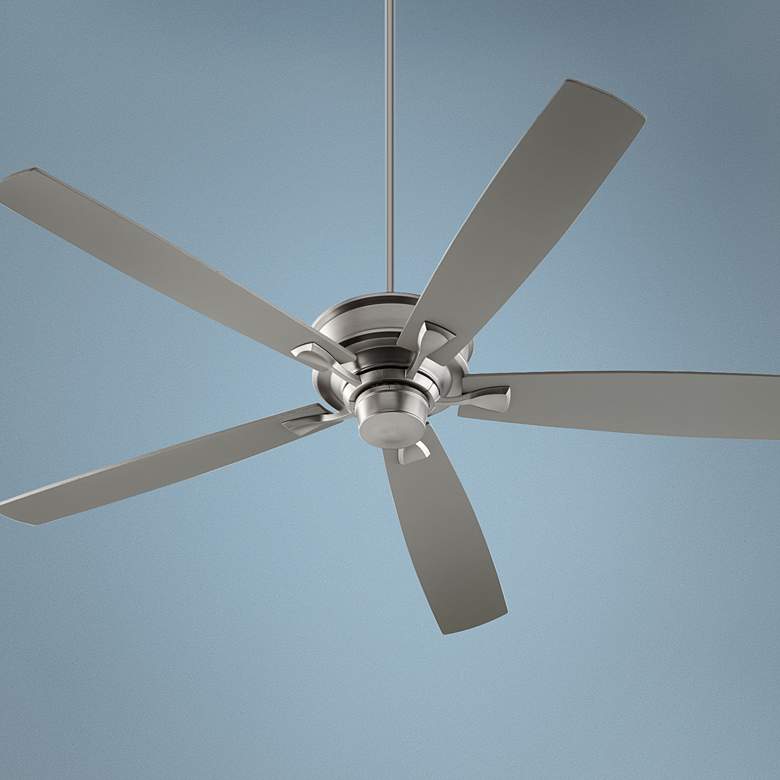 Image 1 70" Quorum Alton Satin Nickel Large Ceiling Fan with Wall Control