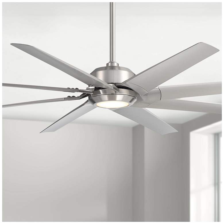 Image 1 70" Roboto XL Brushed Nickel LED Smart Ceiling Fan