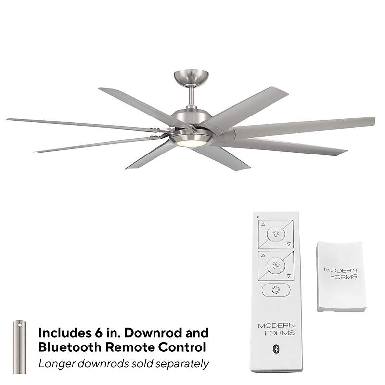 Image 7 70" Roboto XL Brushed Nickel LED Smart Ceiling Fan more views