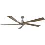 2_70" Visual Comfort Aspen Brushed Steel Damp DC Ceiling Fan with Remote