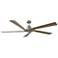 70" Visual Comfort Aspen Brushed Steel Damp DC Ceiling Fan with Remote