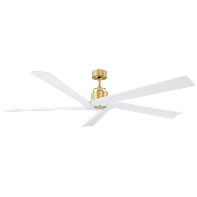 Image 2 70" Visual Comfort Aspen DC Brass Outdoor Ceiling Fan with Remote